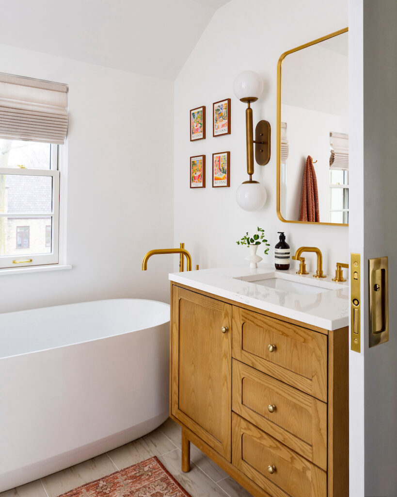 Whitefish Bay Bathroom Vanity Mirror Bathtub Remodel and Design by Refined & Co.