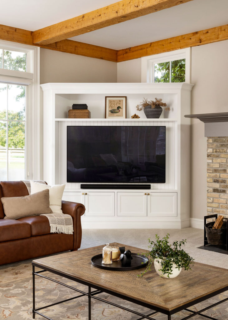 Oak Creek Living Room Entertainment Center Oakwood Farms Remodel and Design by Refined & Co.