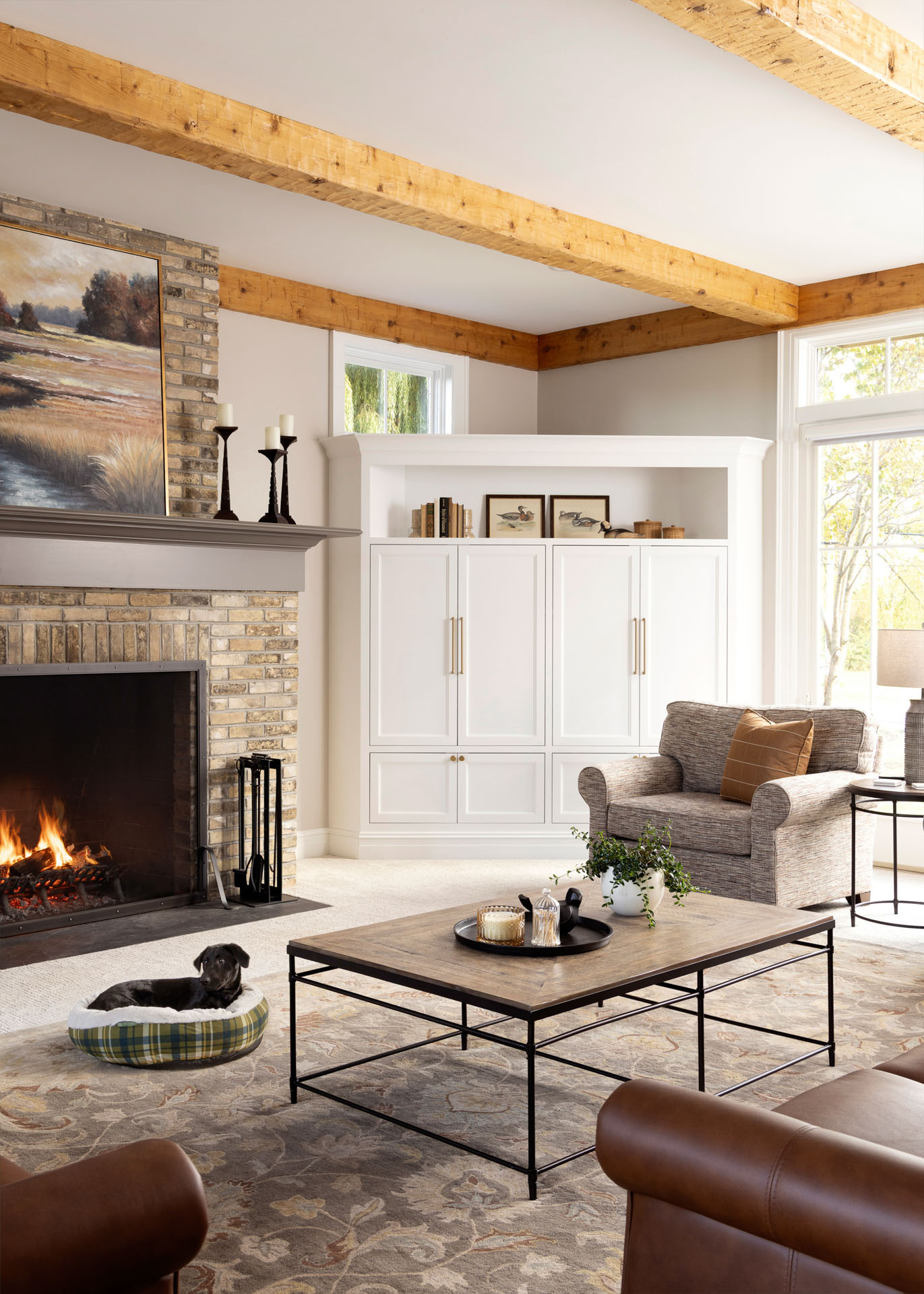 Oak Creek White Cabinet Living Room Oakwood Farms Remodel and Design by Refined & Co.
